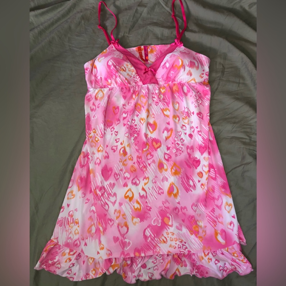 Jenni by Jennifer Moore Negligée Nightgown Dress Juniors Sz L Hearts Sleepwear